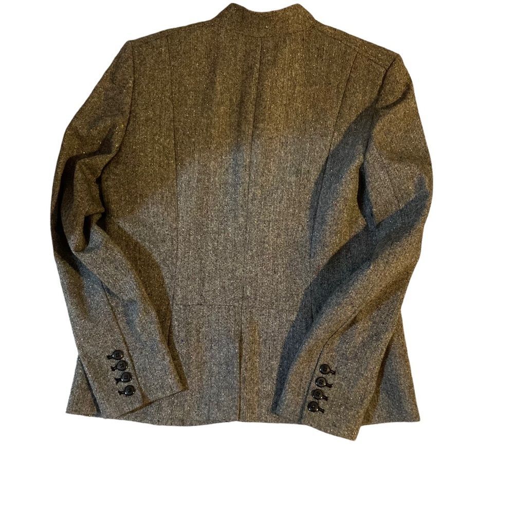 Style & Co blazer coat tweed wool blend metallic threads lined women’s size 12 - Picture 3 of 14